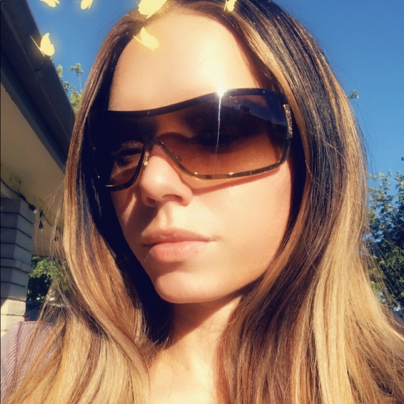 SOLD CHANEL Oversized Shield Sunglasses - Picture 2 of 8